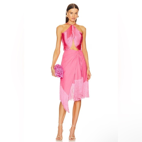 Cult Gaia Quella Fringed top in pink - Picture 10 of 14